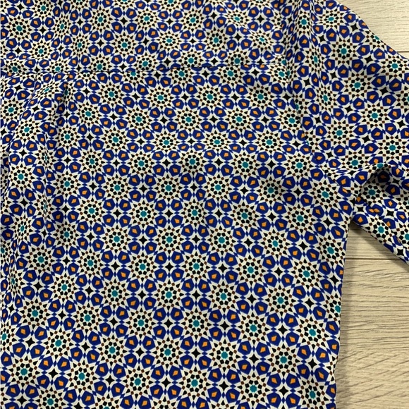 Express The Portofino Original Fit Geometric Print Button Front Blouse - Picture 8 of 12